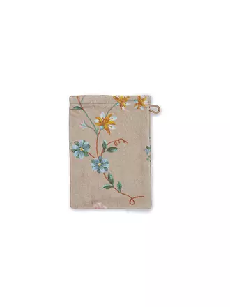 PIP STUDIO | Waschhandschuh LES FLEURS 16x22cm Khaki | hellblau