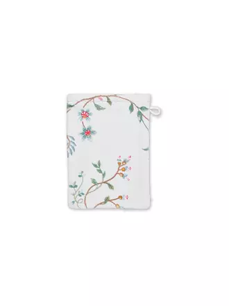 PIP STUDIO | Waschhandschuh LES FLEURS 16x22cm Weiss | hellbraun