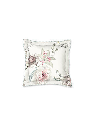 PIP STUDIO | Zierkissen gefüllt 45x45cm TOKYO BOUGUET white | dunkelblau