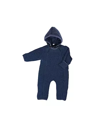 POPOLINI | Baby Wollfleece Overall | dunkelblau