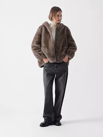 PRIDE TO BE | Jacke in Felloptik HOVY | braun