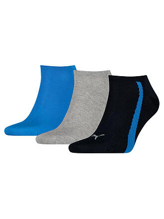 PUMA | Sneaker Socken 3er Pkg black / white / grey | blau