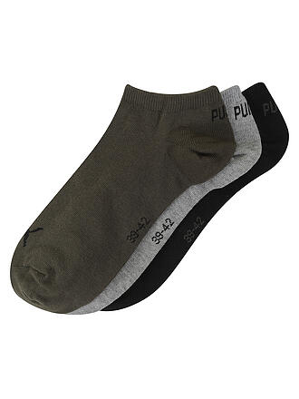PUMA | Sneakersocken 3-er Pkg. navy grey blue | dunkelgrün