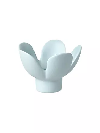 RAEDER | Kerzenhalter BLUME 8x8x5,5cm Gelb | hellblau