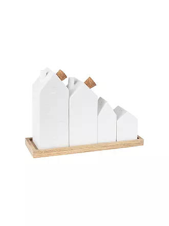 RAEDER | Menage Set HÄUSER 	20x6,5x14,5 cm Weiss | weiss