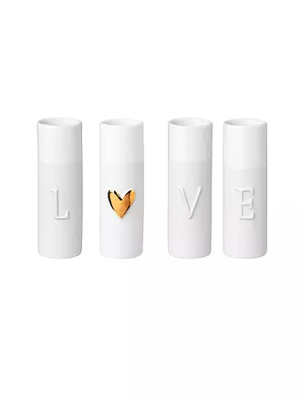 RAEDER | Mini Vasen LOVE 4er 9cm | weiss