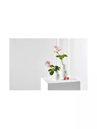 RAEDER | Mini-Kugelvase Herz Gold | weiss