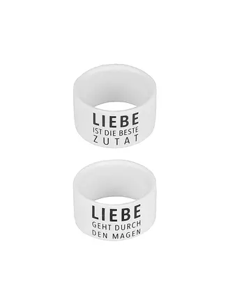 RAEDER | Serviettenring 2er Set Liebe | weiss