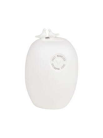 RAEDER | Spardose Schottersteine Just Married | weiss