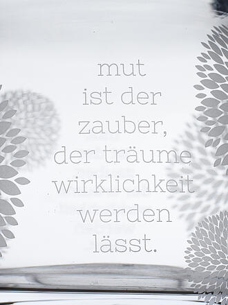 RAEDER | Vase Mut ist der Zauber 18cm | transparent
