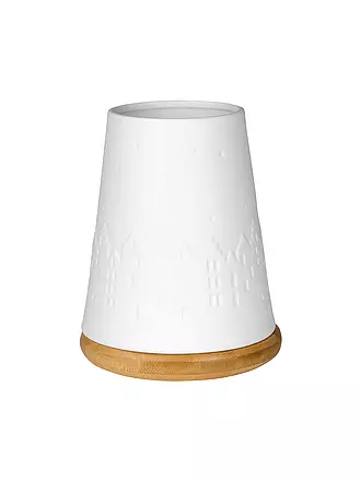 RAEDER | Weihnachs Windlicht Winterstadt 12,8x16,5cm Weiss | weiss