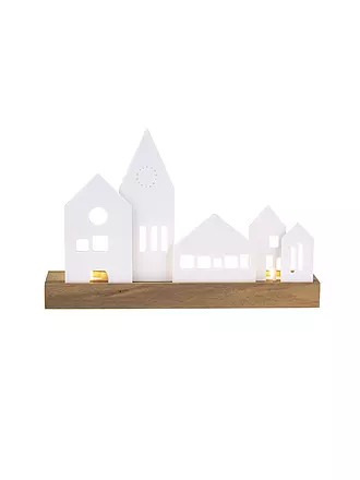 RAEDER | Xmas Lichtobjekt Stadt 25x16,5cm | weiss