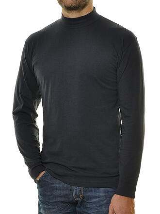 RAGMAN | Stehkragen-Langarmshirt | schwarz