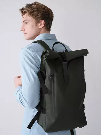 RAINS | Rucksack Rolltop Large | grün
