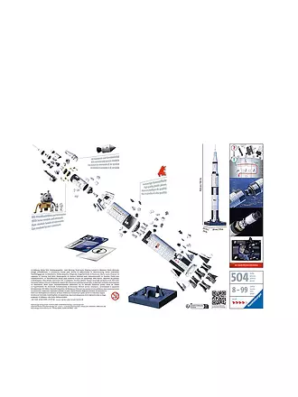 RAVENSBURGER | 3D Puzzle - Apollo Saturn V Rakete 440 Teile | keine Farbe