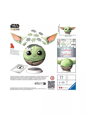 RAVENSBURGER | 3D Puzzle - Ball Mandalorian Grogu mit Ohren 72 Teile | keine Farbe