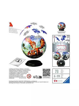RAVENSBURGER | 3D Puzzle-Ball Mystische Drachen | keine Farbe