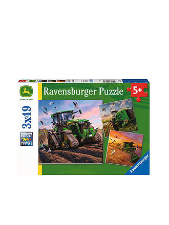 RAVENSBURGER | Kinderpuzzle 05173 - John Deere in Aktion - 3x49 Teile | keine Farbe