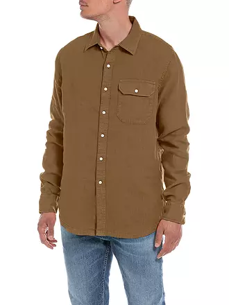 REPLAY | Leinenhemd Regular Fit | olive