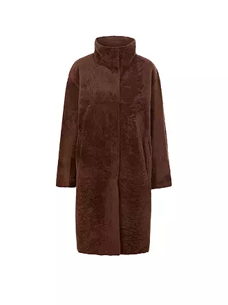 RIANI | Shearling Mantel | braun