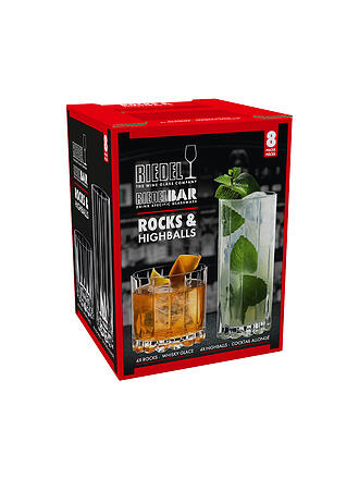 RIEDEL | Bar Gläser Set 8er Rocks/Highball Riedel Bar | transparent