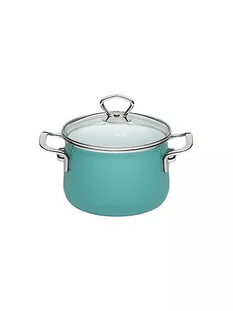 RIESS | Fleischtopf mit Glasdeckel 16cm / 2l Nature Green | türkis