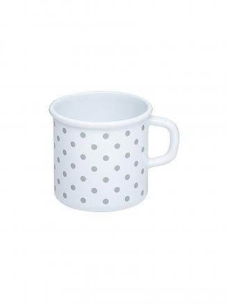 RIESS | Topf mit Bördel 8cm Pünktchen Grau | weiss