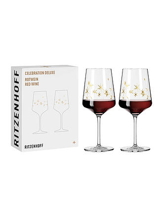 RITZENHOFF | Rotweinglas 2er Set Sterne CELEBRATION DELUXE 003 | gold