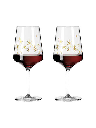 RITZENHOFF | Rotweinglas 2er Set Sterne CELEBRATION DELUXE 003 | gold