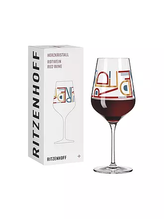 RITZENHOFF | Rotweinglas Herzkristall 2022 #10 Christine Kordes | bunt