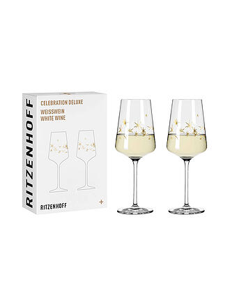 RITZENHOFF | Weissweinglas 2er Set Sterne CELEBRATION DELUXE 003 | gold
