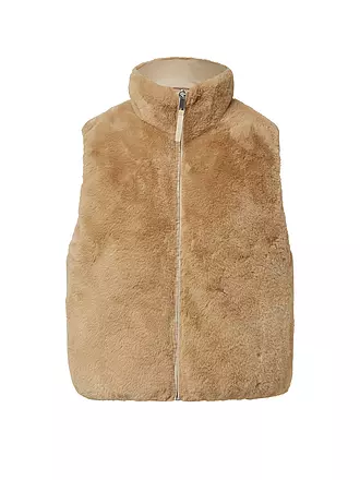S.OLIVER | Gilet in Felloptik | camel