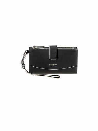 SAMSONITE | Geldbörse Leathy SLG stone grey | schwarz