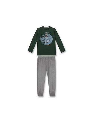 SANETTA | Jungen Pyjamaset | dunkelgrün
