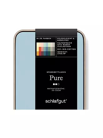 SCHLAFGUT | Jersey Spannleintuch PURE 140x200cm Grey Light L | hellblau