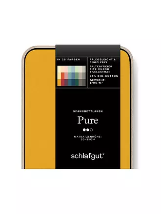 SCHLAFGUT | Jersey Spannleintuch PURE 180x200cm Full White XL | gelb