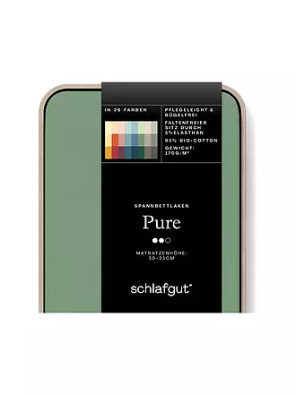SCHLAFGUT | Jersey Spannleintuch PURE 180x200cm Full White XL | grün