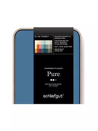 SCHLAFGUT | Jersey Spannleintuch PURE 90x200cm Grey Light S | blau