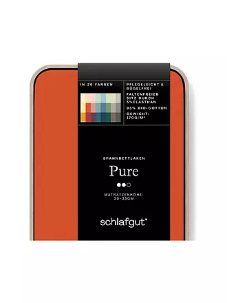 SCHLAFGUT | Jersey Spannleintuch PURE 90x200cm Grey Light S | orange