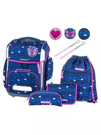 SCHNEIDERS | Schultaschen Set Ergolite 9tlg Lucky Girl | dunkelblau