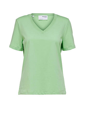 SELECTED FEMME | T-Shirt SLFESSENTIAL | hellgrün