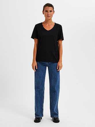 SELECTED FEMME | T-Shirt SLFESSENTIAL | schwarz
