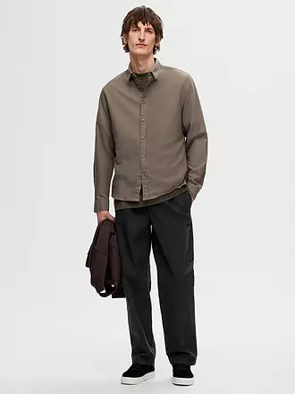 SELECTED | Flanellhemd Slim Fit SLHSLIMOWEN | hellbraun