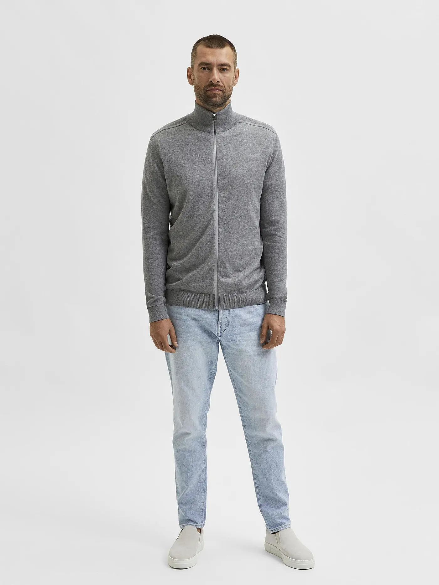 SELECTED | Strickjacke | grau
