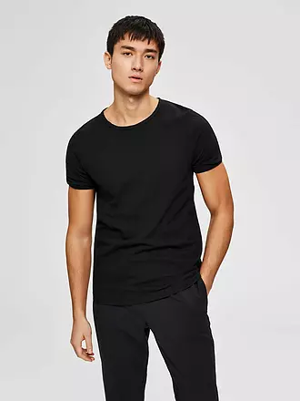 SELECTED | T-Shirt Regular Fit | schwarz