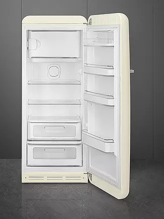 SMEG | Kühlschrank mit Gefrierfach 50s Retro Style Pastellgrün FAB28RPG5 | creme