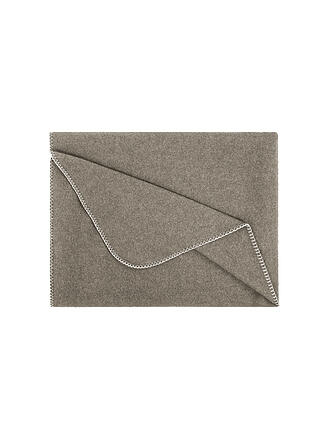 STEINER 1888 | Wolldecke - Plaid Alina 150x190cm Mais | hellgrau