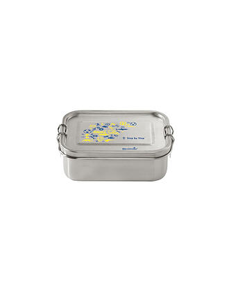 STEP BY STEP | Edelstahl Lunchbox Blue & Yellow | silber