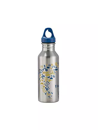 STEP BY STEP | Edelstahl Trinkflasche 500ml Blue & Yellow | silber