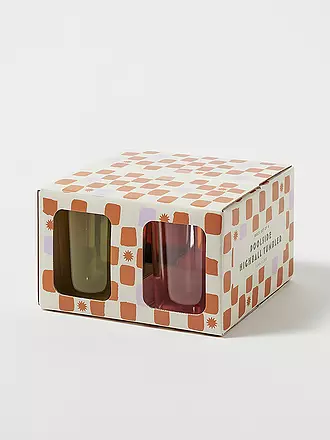 SUNNYLIFE | Glas 4er Set Poolside Highball Tumbler Set | transparent